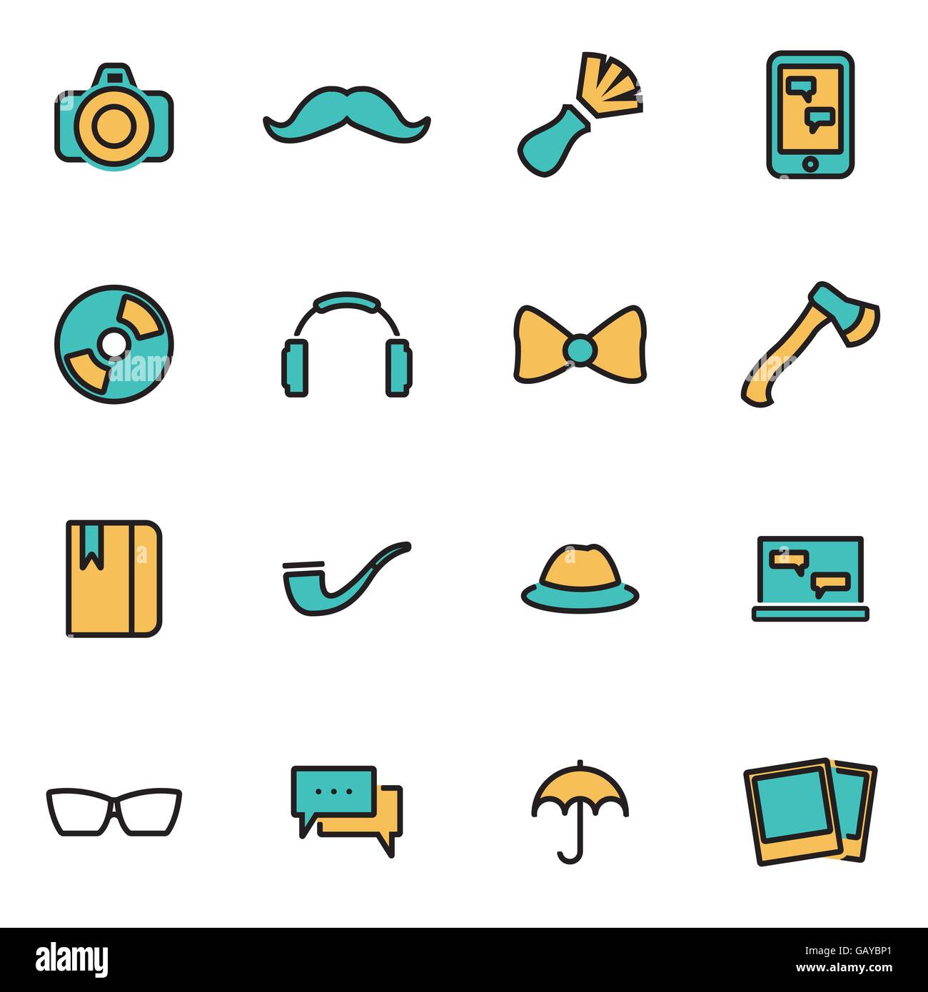 Trendy flat line icon pack for designers and developers. Vector line ...