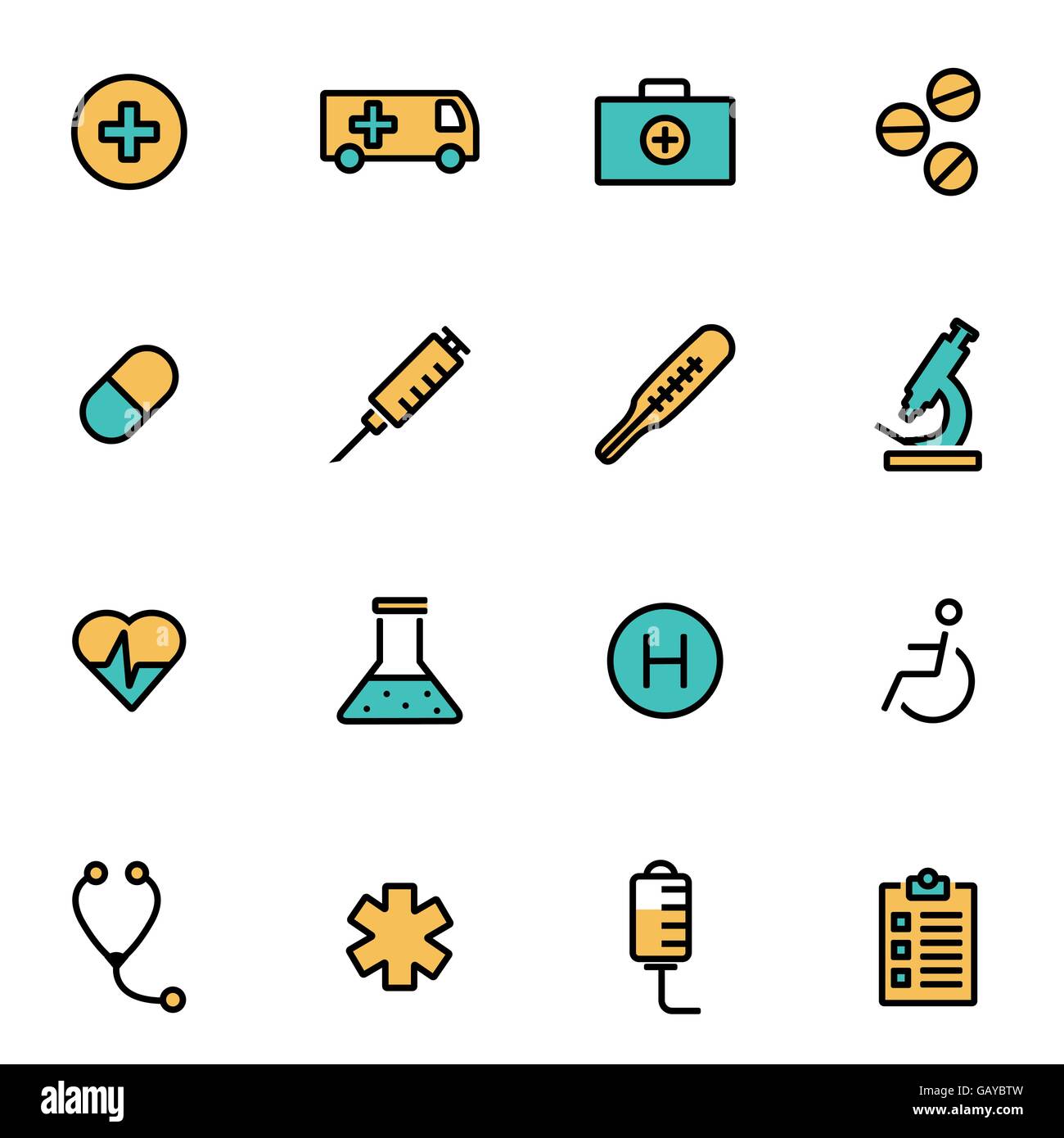 Trendy flat line icon pack for designers and developers. Vector line ...
