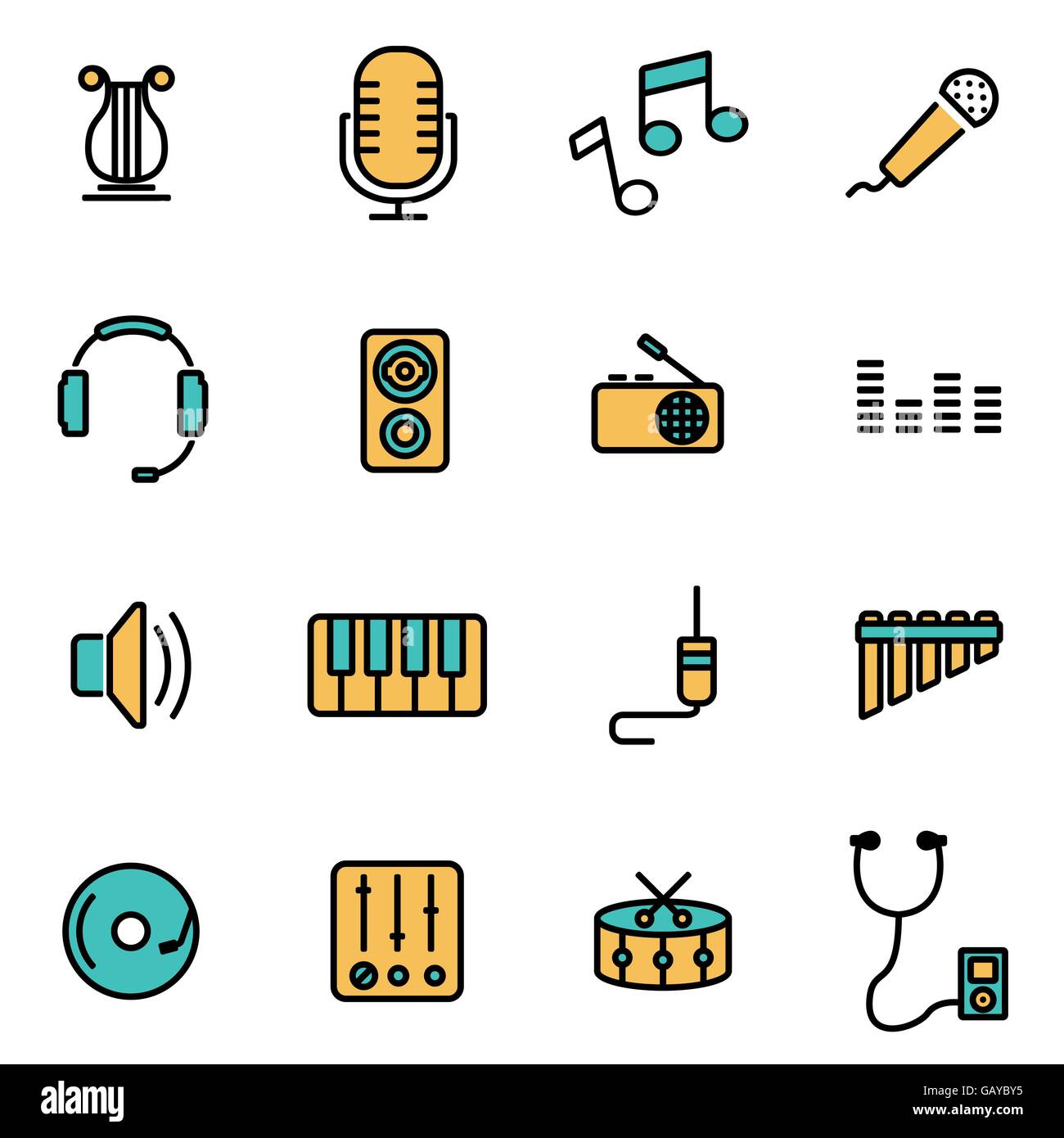 Trendy flat line icon pack for designers and developers. Vector line ...