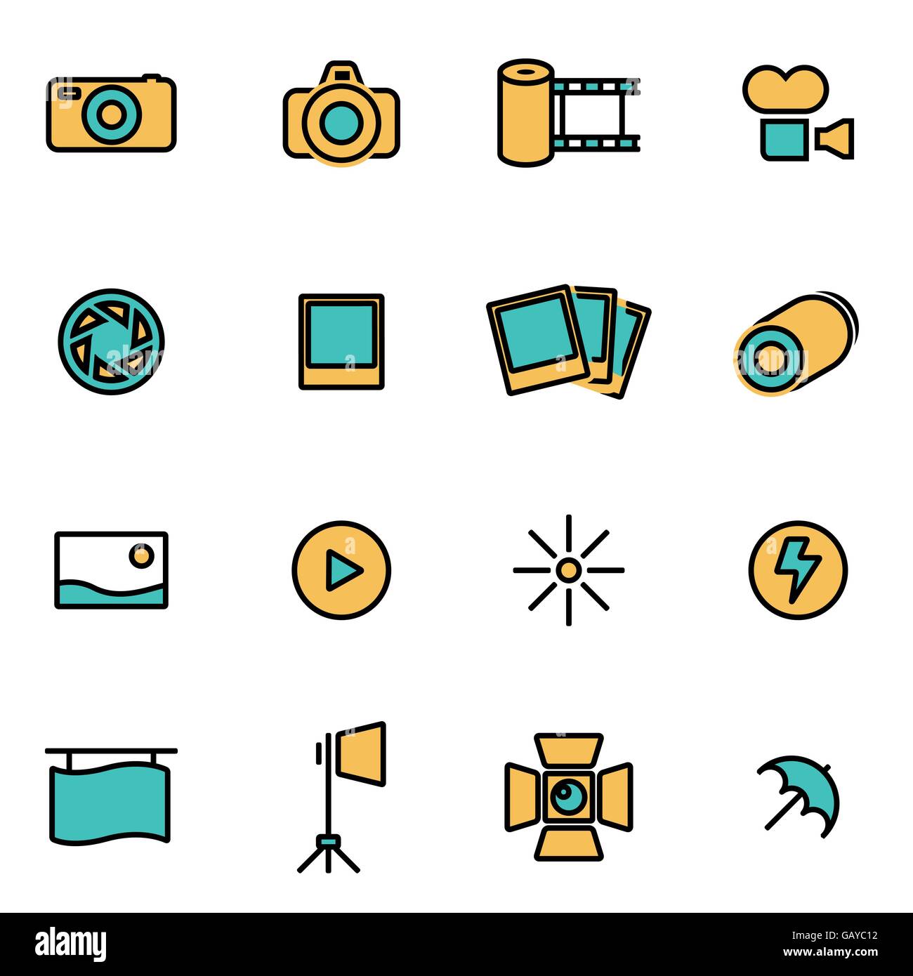 Trendy flat line icon pack for designers and developers. Vector line ...