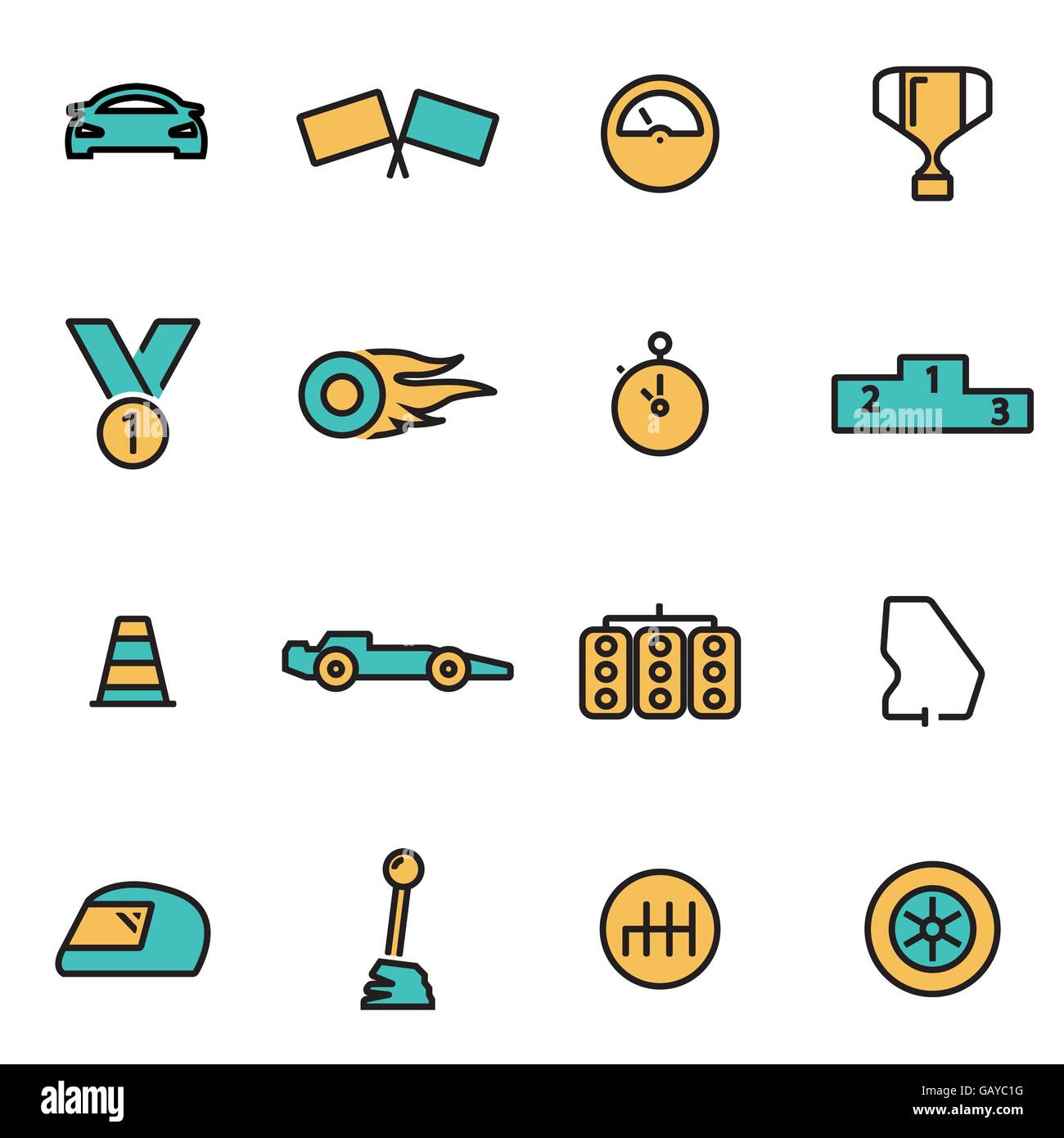 Trendy flat line icon pack for designers and developers. Vector line ...