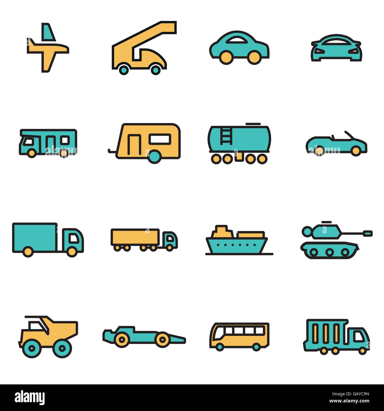 Trendy flat line icon pack for designers and developers. Vector line ...