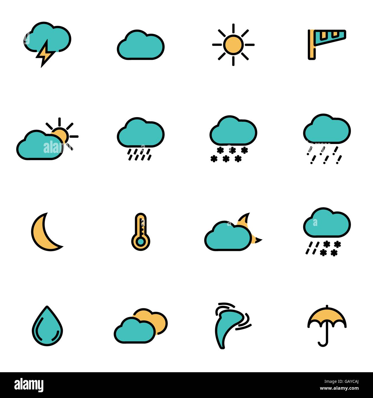 Trendy flat line icon pack for designers and developers. Vector line ...