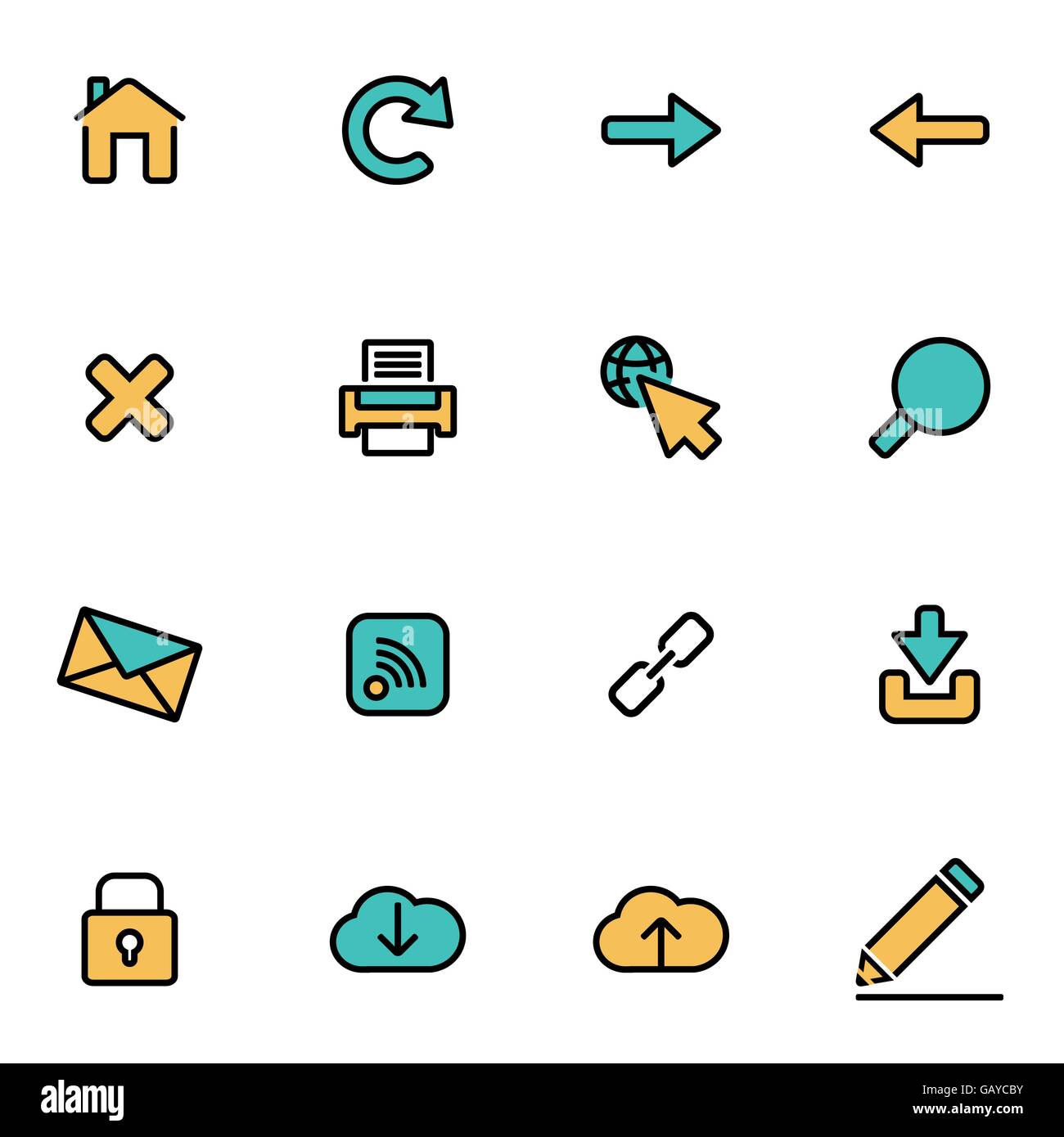 Trendy flat line icon pack for designers and developers. Vector line ...
