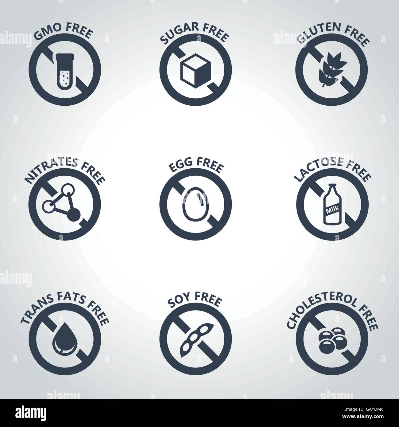 Vector black food dietary labels icon set Stock Vector Image & Art - Alamy