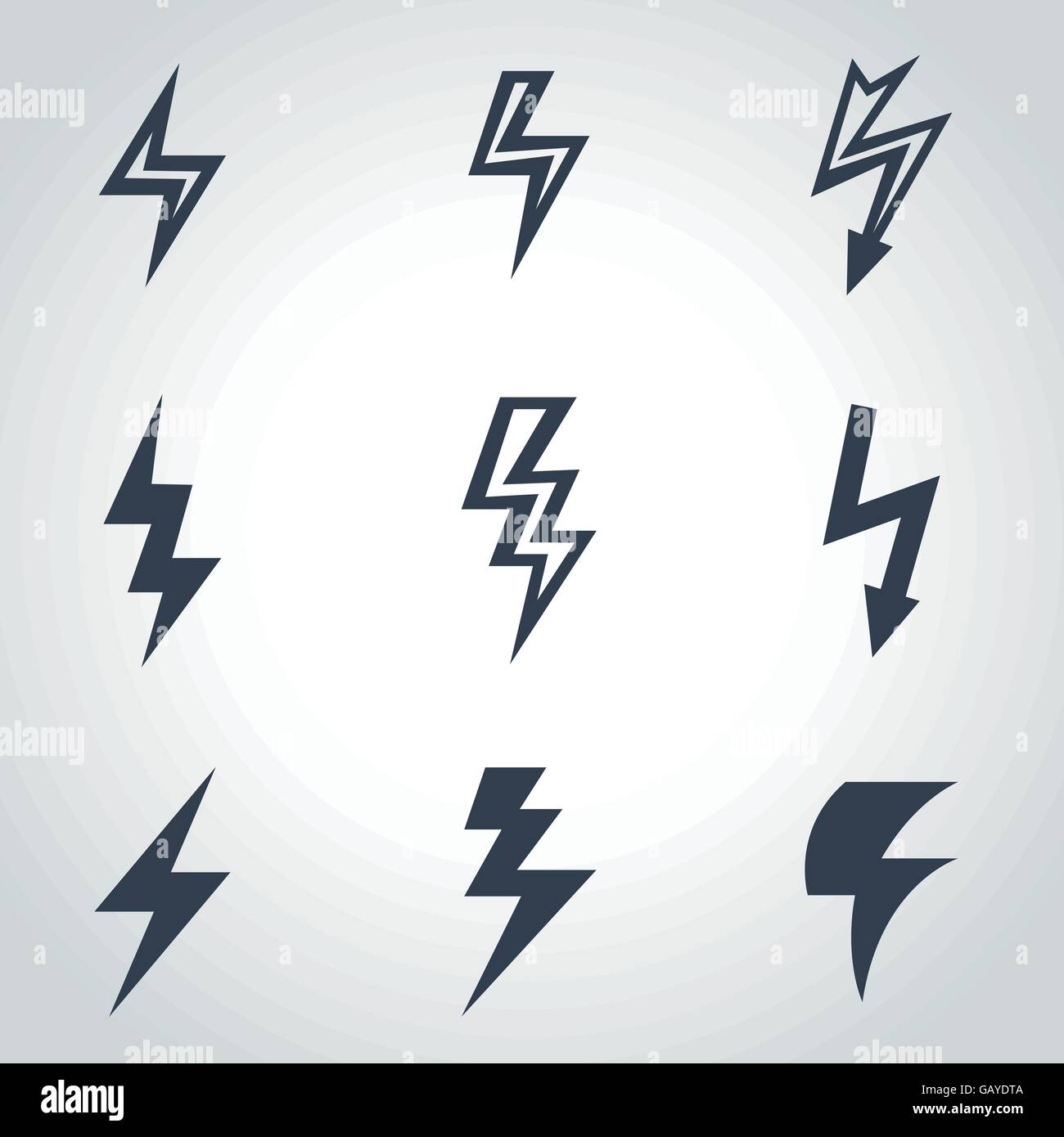 Vector black lightning icon set Stock Vector Image & Art - Alamy