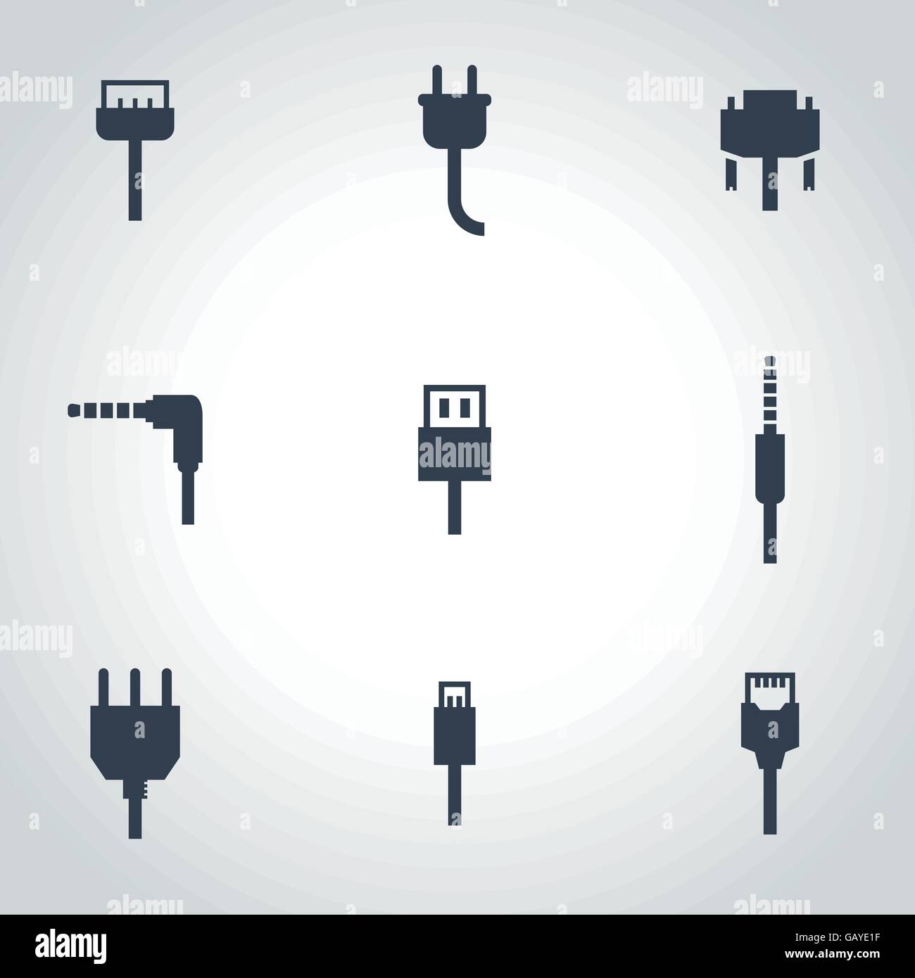 Vector black plug icon set Stock Vector Image & Art - Alamy