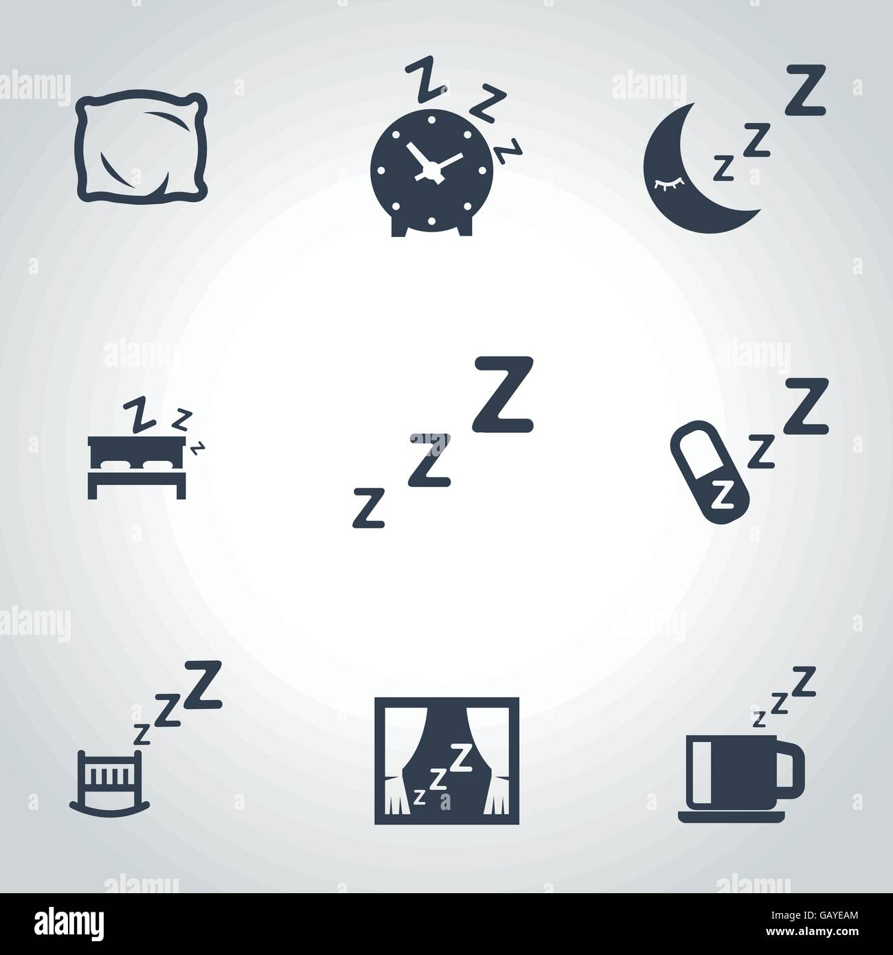 Vector black sleep icon set Stock Vector Image & Art - Alamy