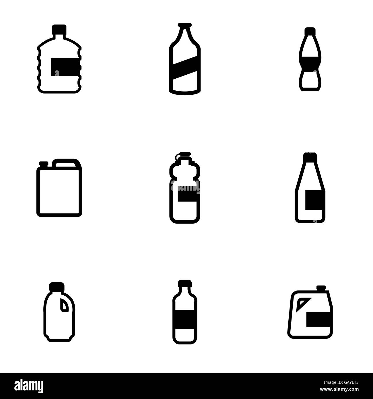 Vector black bottles icon set Stock Vector Image & Art - Alamy