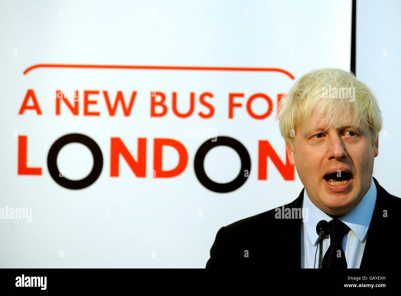 Boris launches competition for new London bus Stock Photo