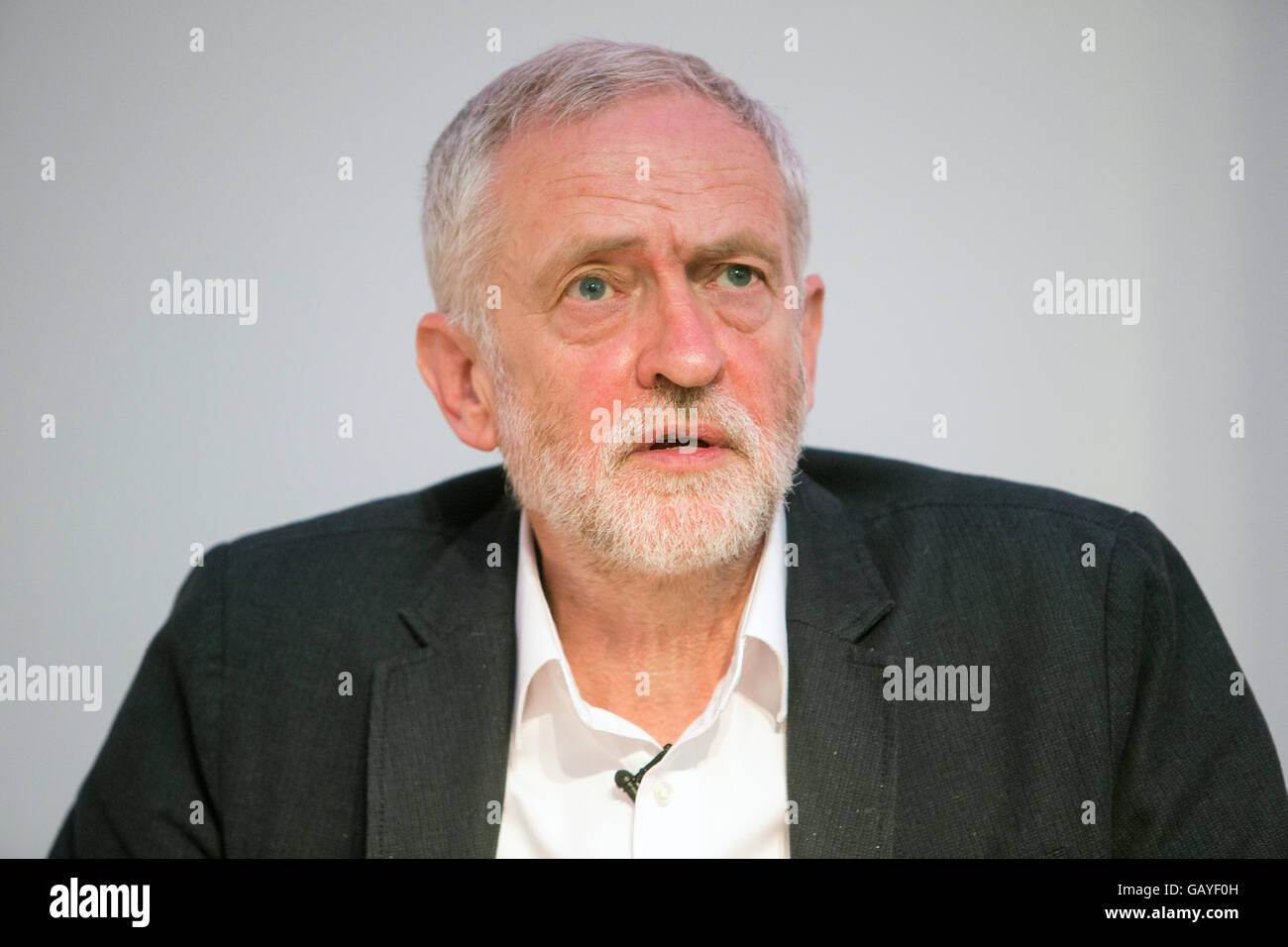 Labour leader,Jeremy Corbyn,speaking at an event in London Stock Photo
