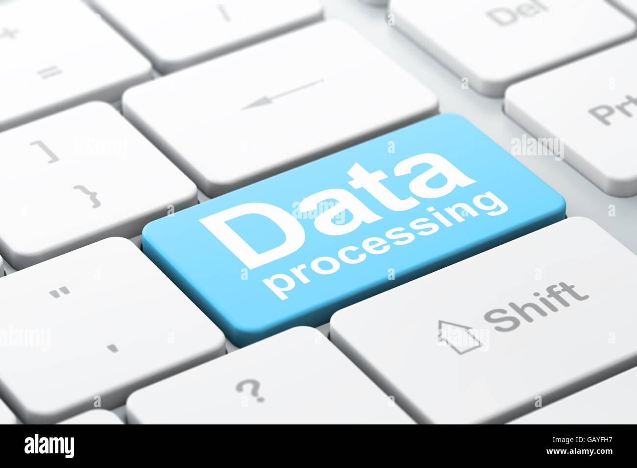 Information concept: Data Processing on computer keyboard background ...