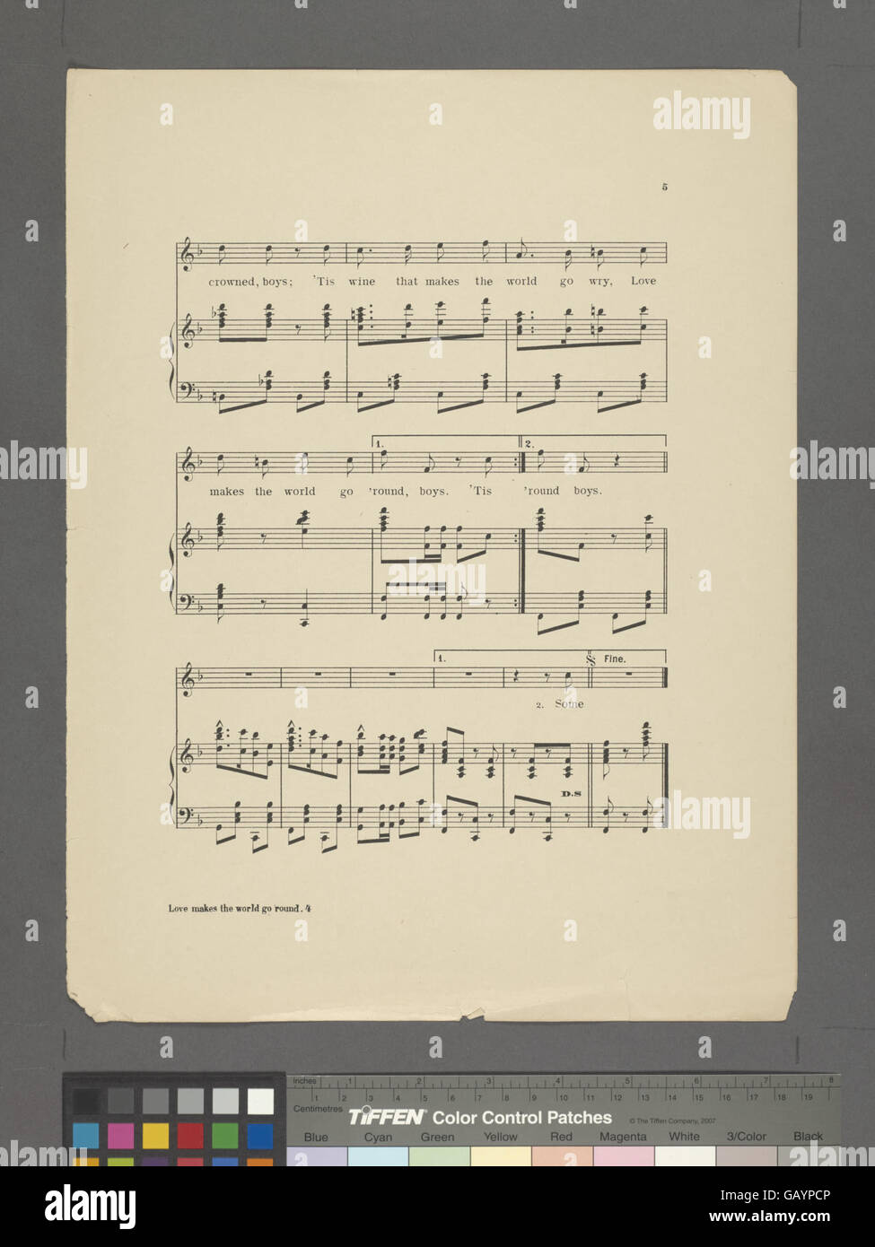 A song titled 'Love Makes the World Go Round,' likely emphasizing the ...