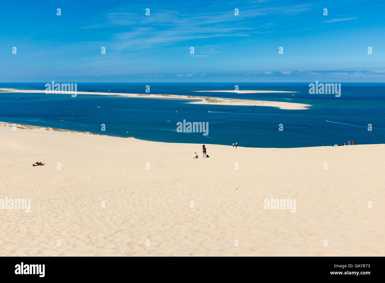 Europe's largest sand dunes at dunes du pilat near Arcachon in South ...