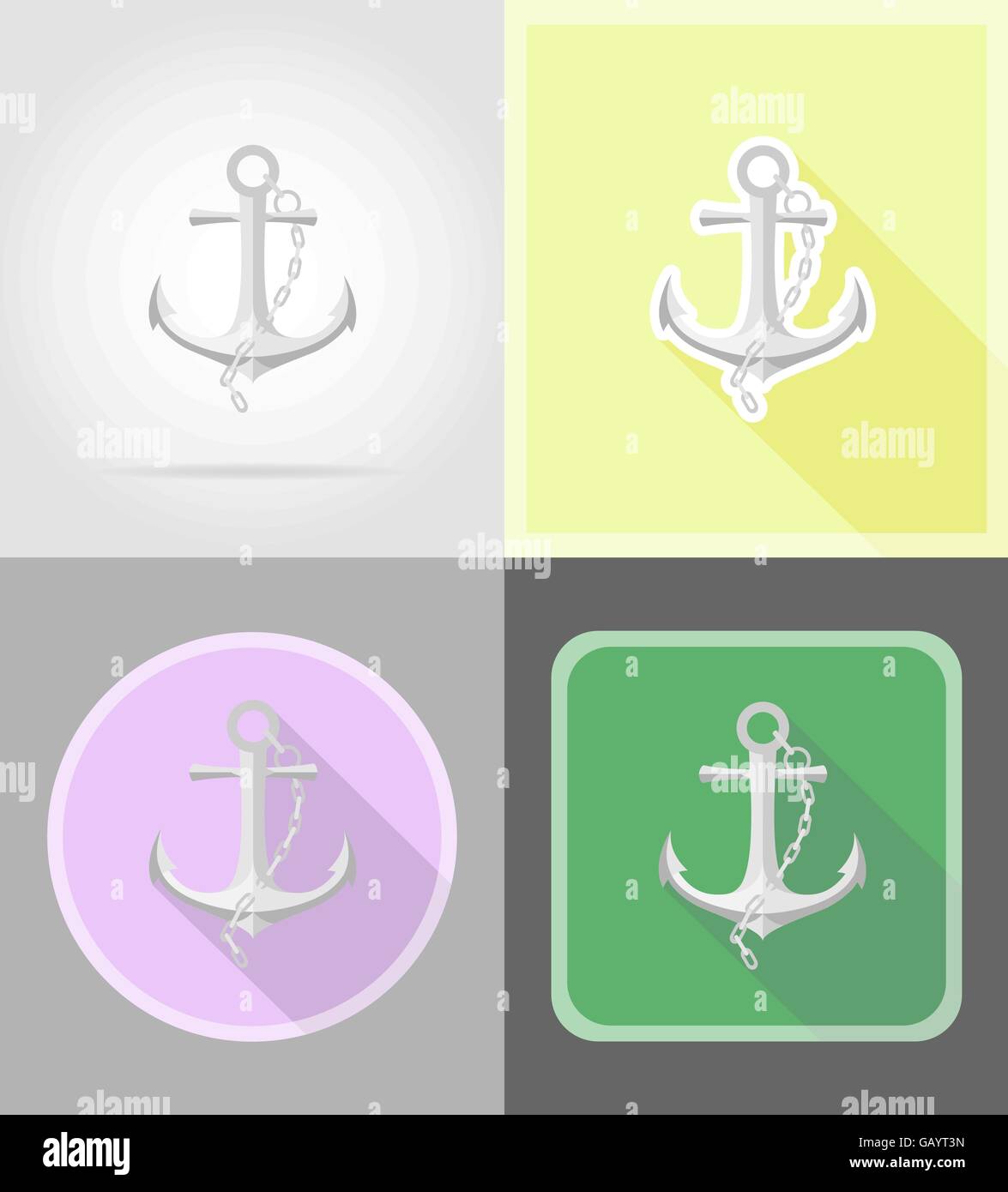 anchor flat icons vector illustration isolated on background Stock ...