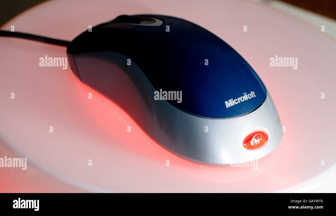 Microsoft scroll wheel mouse Stock Photo