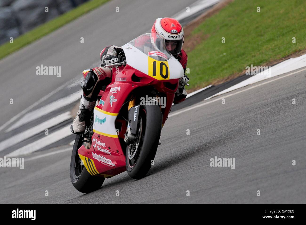 Brookspeed Moto Rapido Racing's Leon Morris during Free Practice at Donington Park. Stock Photo