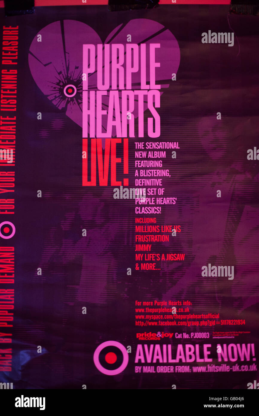 Poster from the Purple Hearts tour 2010 Stock Photo