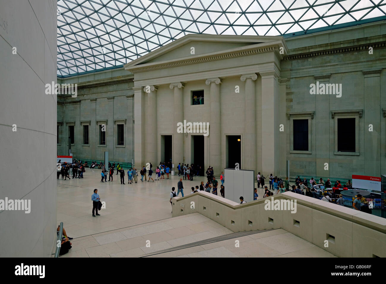 A view of the main hall and atrium in the British Museum, London England Stock Photo