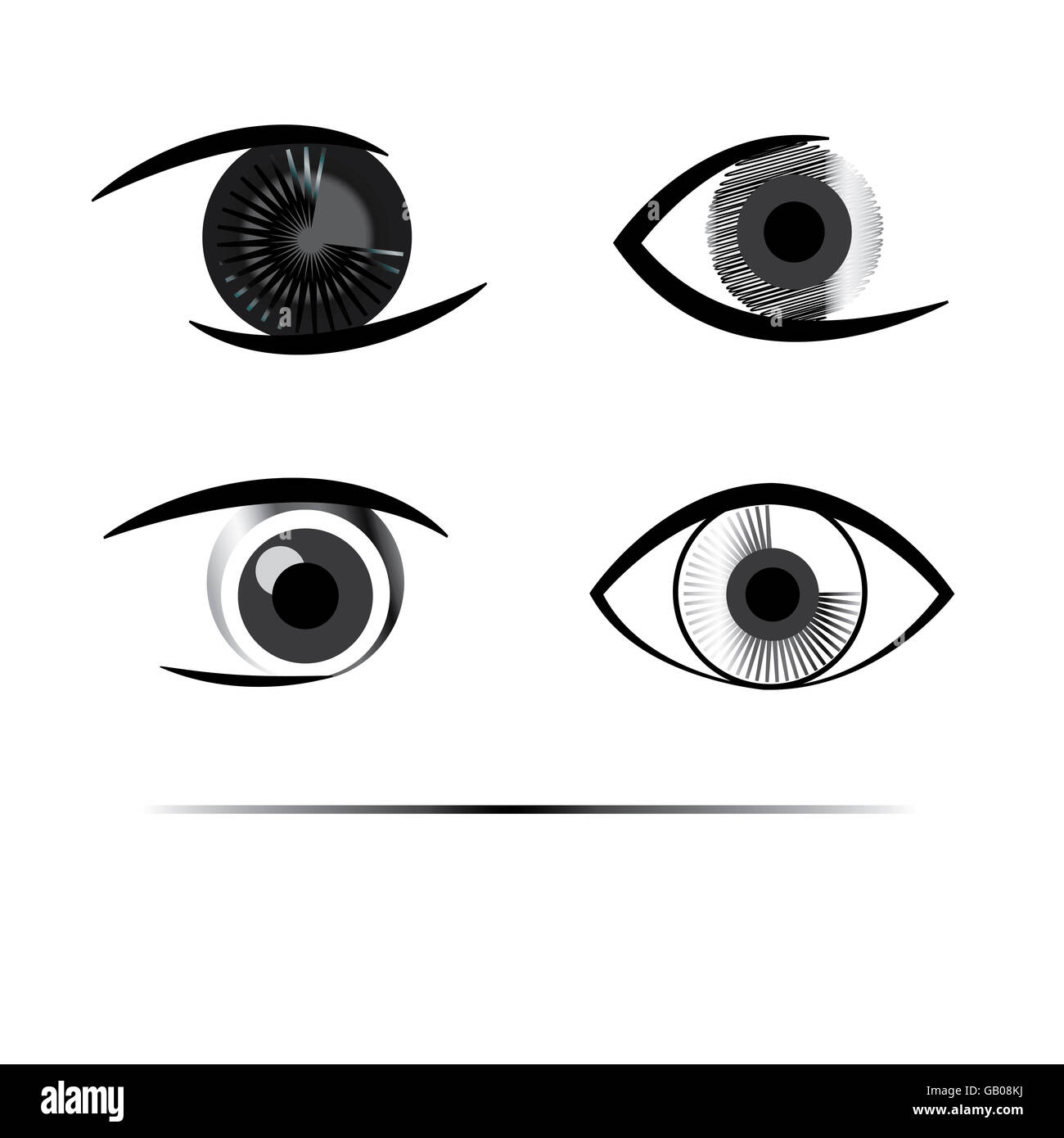 Creative human eyes grayscale Stock Photo