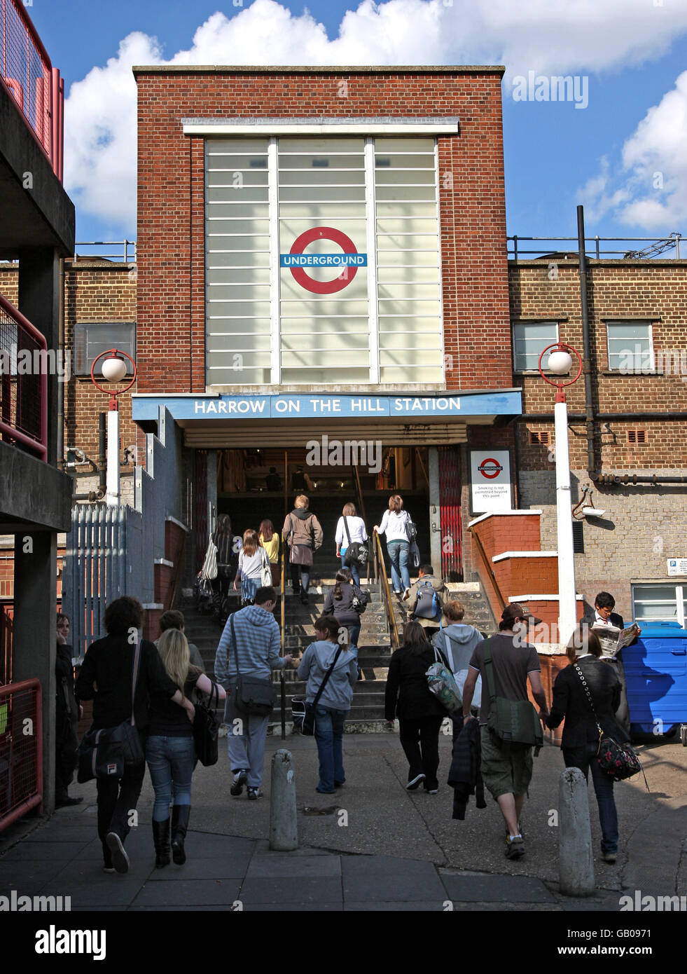 General view of Harrow on the Hill Underground station, Middlesex Stock