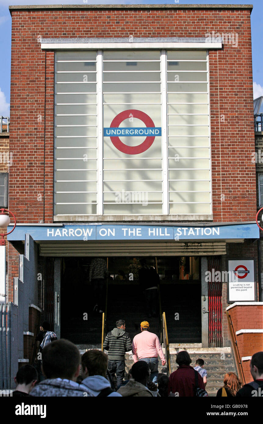 General view of Harrow on the Hill Underground station, Middlesex Stock
