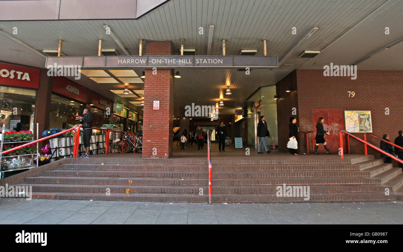 Harrow stock. General view of Harrow on the Hill Underground station