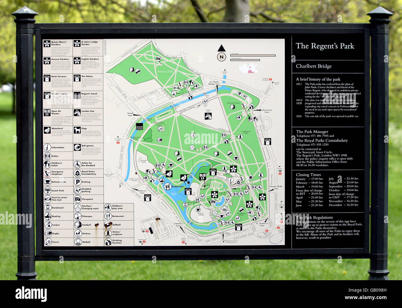 Regents park map london hi-res stock photography and images - Alamy