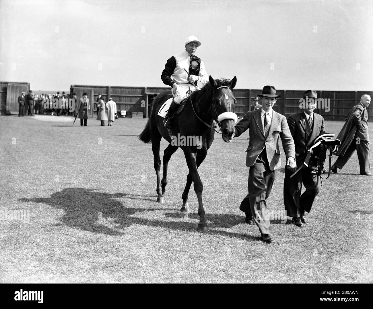 Douglas Smith on Acropolis after winning the Newmarket Stakes Stock Photo