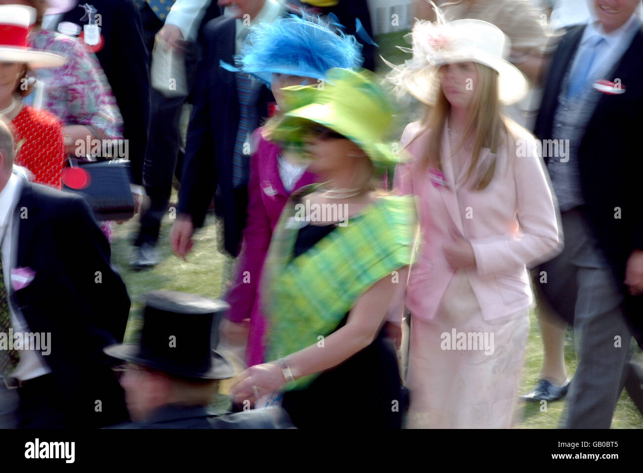 Horse Racing, Royal Ascot. Racegoers wearing their latest hat designs