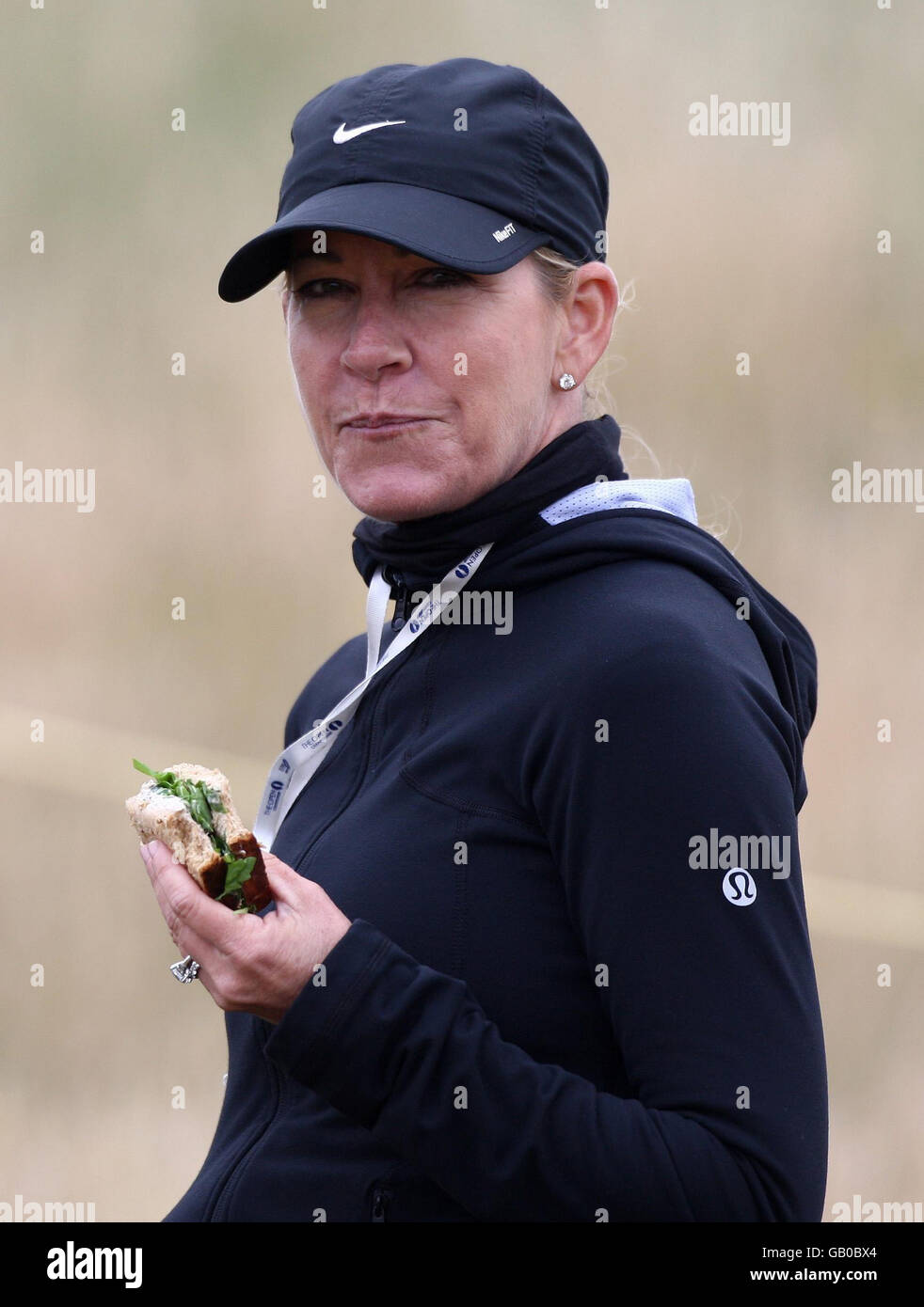 Greg Norman's wife Chris Evert during Round Two of the Open Championship at the Royal Birkdale Golf Club, Southport. Stock Photo