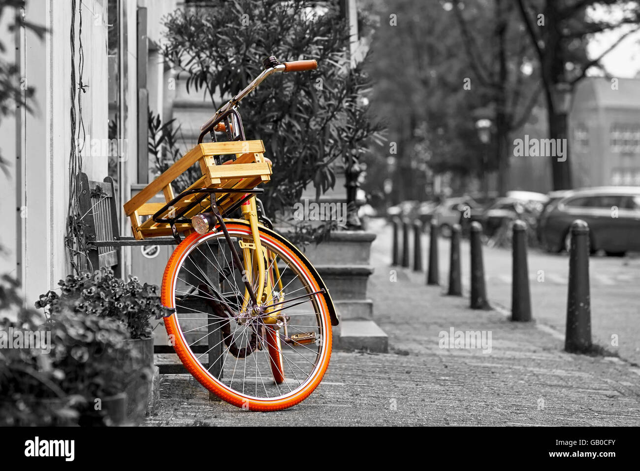 Vintage Bike in Amsterdam Black and White Stock Photo Alamy