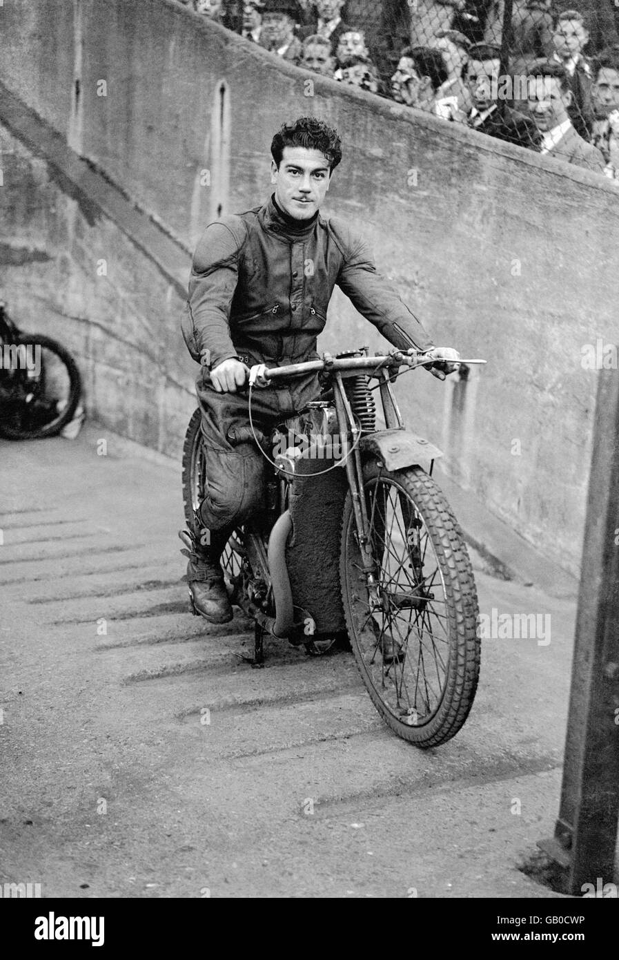 Speedway - International - Teams - Australia - London - 1936. Lionel van Praag, the young Australian rider who won the inaugural World Speedway Championship at Wembley on 10th September 1936. Stock Photo