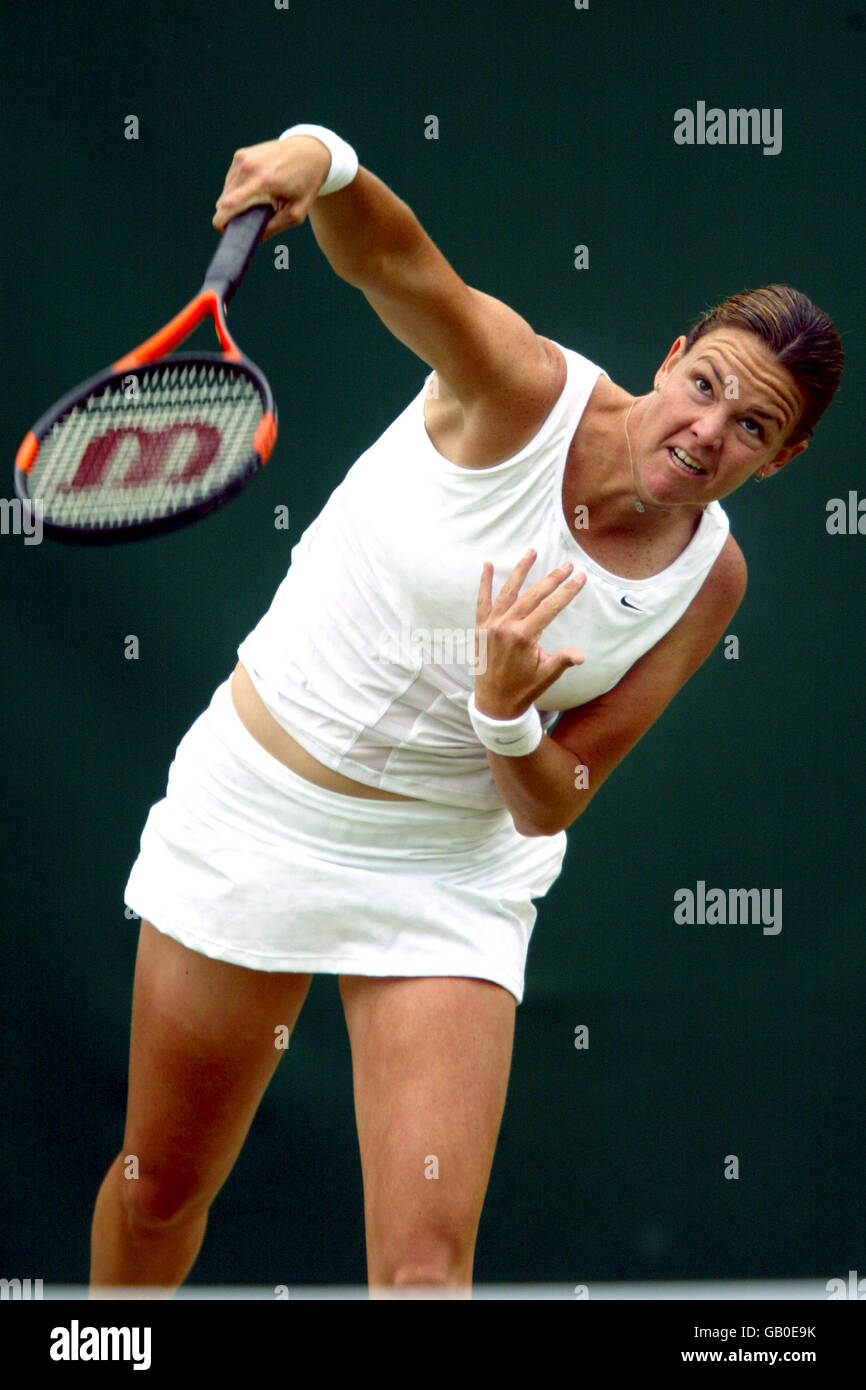 Tennis - Wimbledon 2003 - Fourth Round, Lyndsey Davenport v Shinobu Asagoe Stock Photo