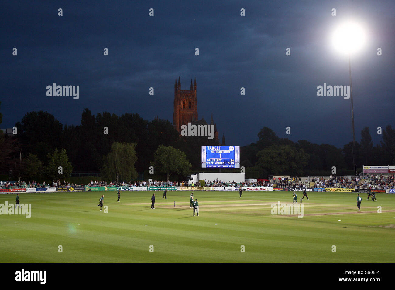 Worcestershire and Nottinghamshire during their Pro40 league match at New Road, Worcester. Stock Photo