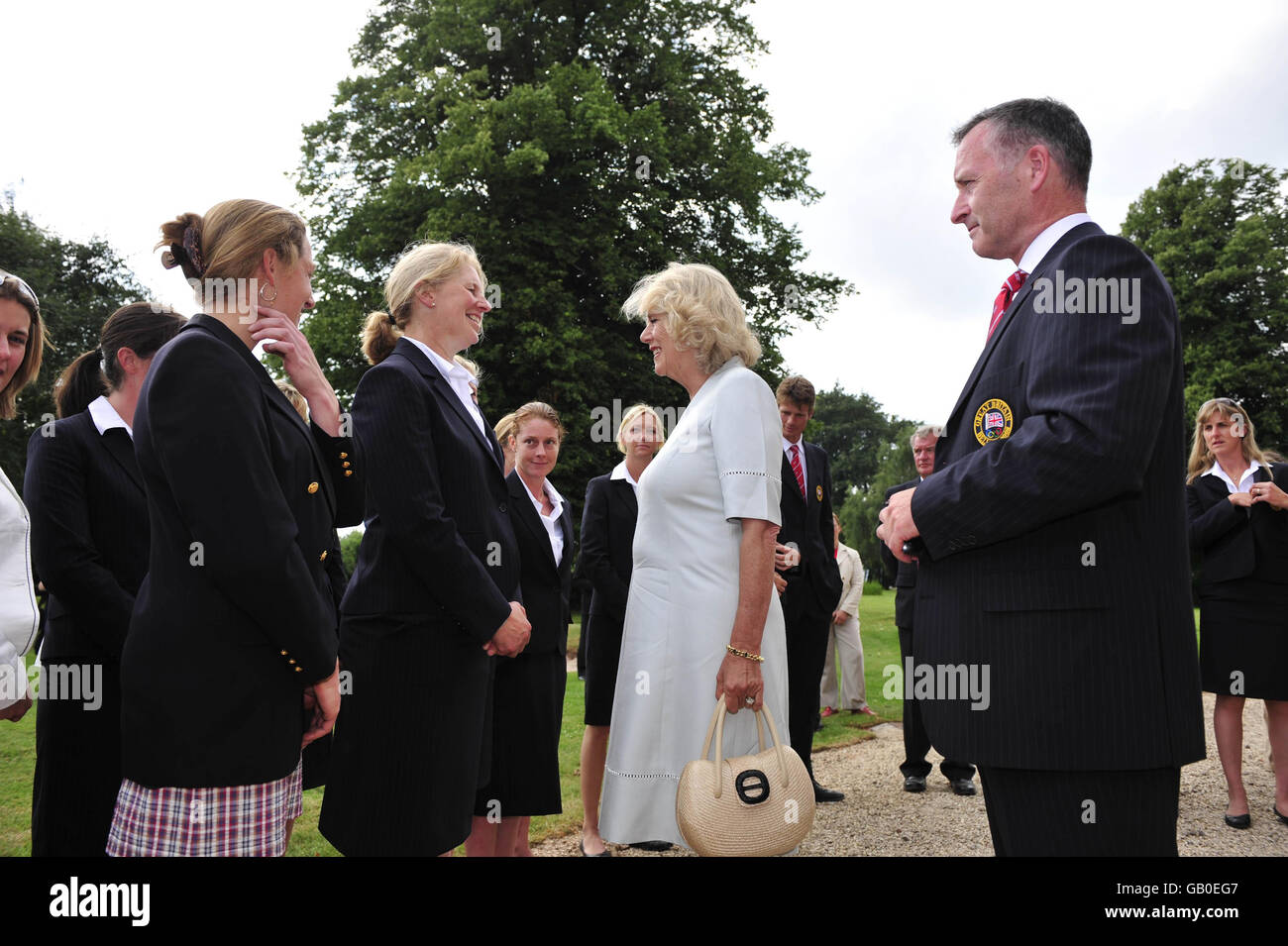 Camilla meets Beijing 2008 Paralympic Equestrian team GB Stock Photo