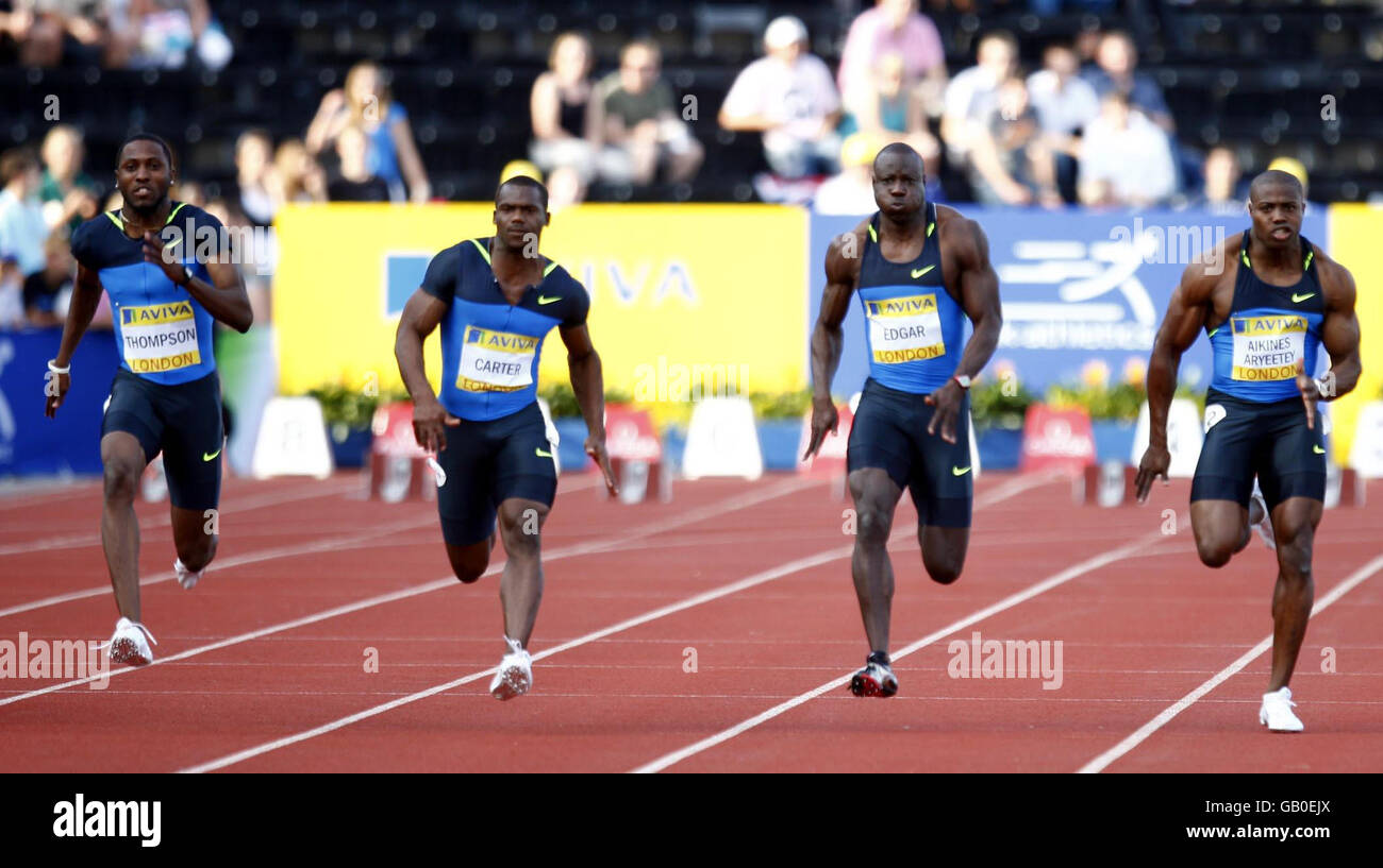 Trinidad and Tobago's Richard Thompson wins the second Heat of the Men ...