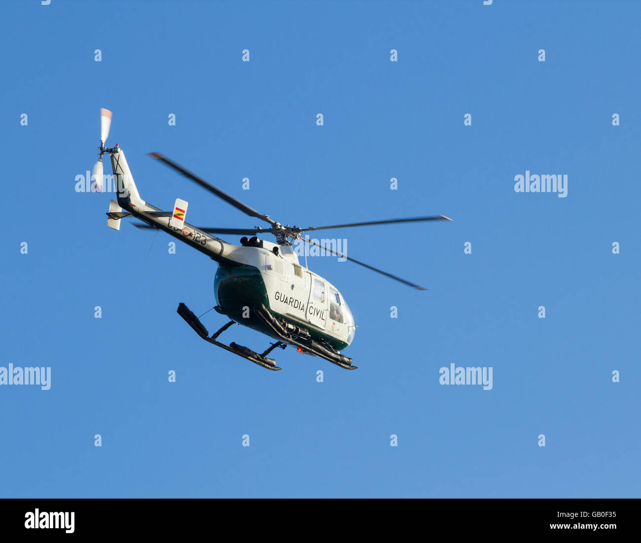 Guardia Civil helicopter. Spain Stock Photo