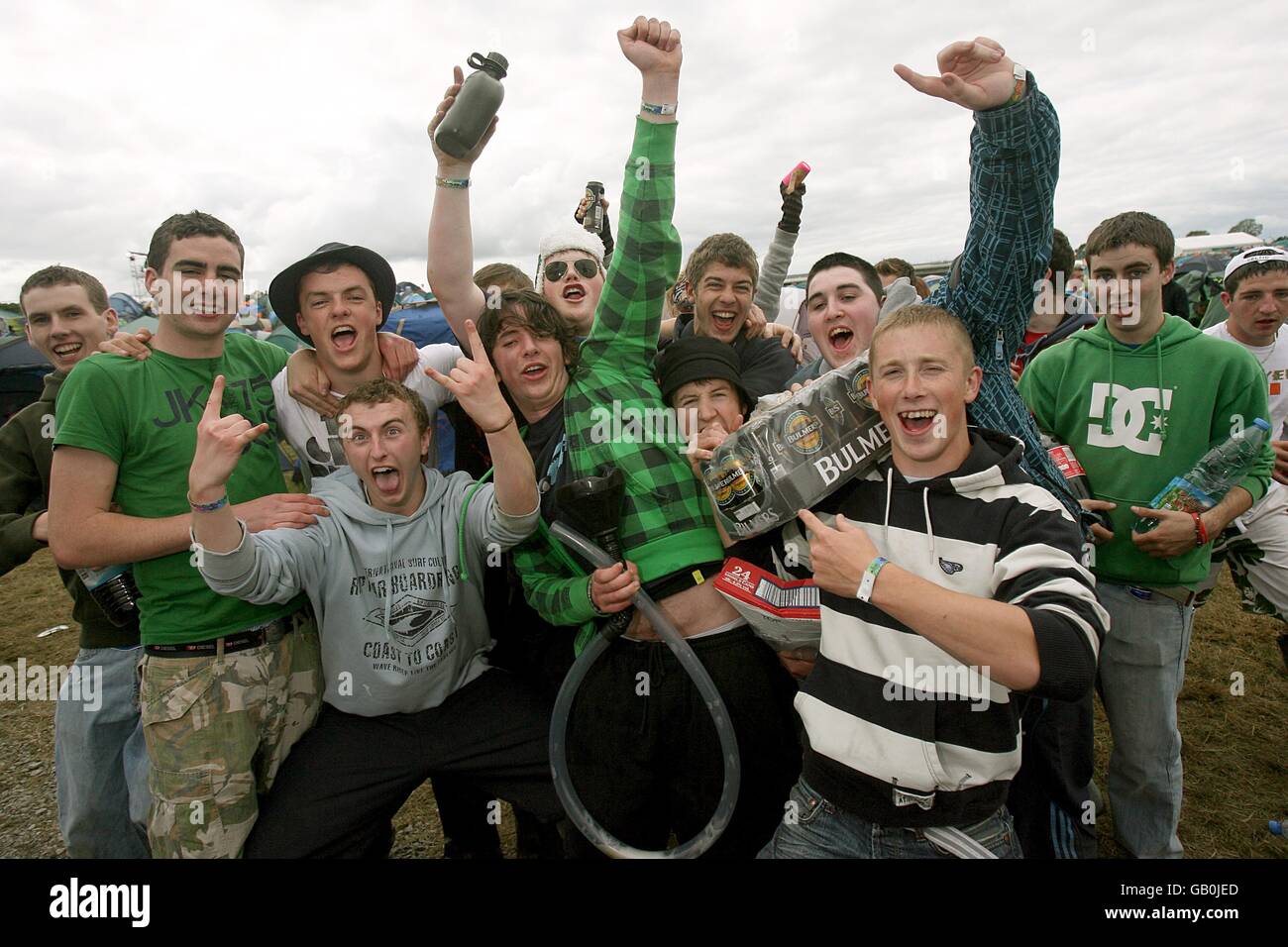 Festival goers at the Oxegen Festival 2008 at the Punchestown
