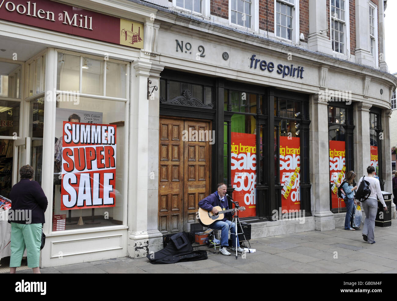 Shops in York advertise their summer sales. Stock Photo
