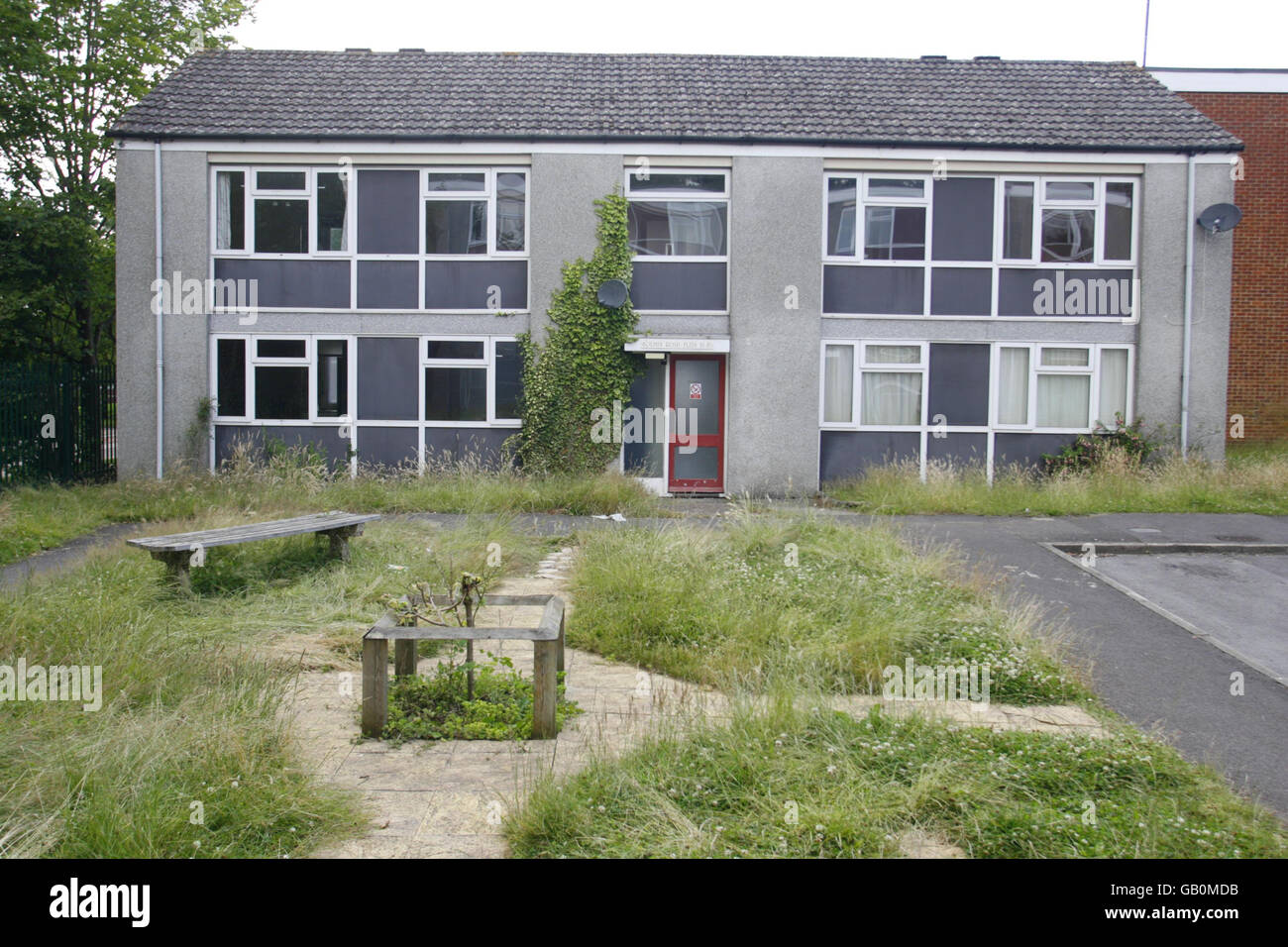 A general view of the property in Bodmin Road, Eastleigh, Hampshire, where David Phyall was found with his head severed by a chainsaw. Stock Photo