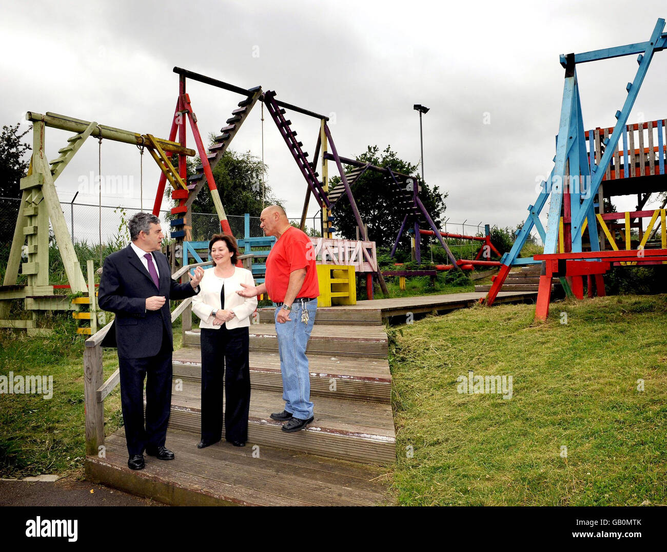 Britain's Prime Minister Gordon Brown speaks with Joan Ruddock MP ...