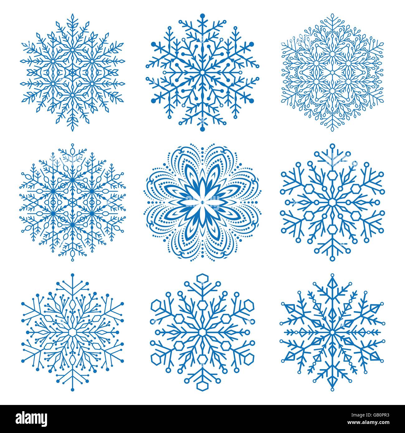 Set of Vector Snowflakes Stock Vector Image & Art - Alamy