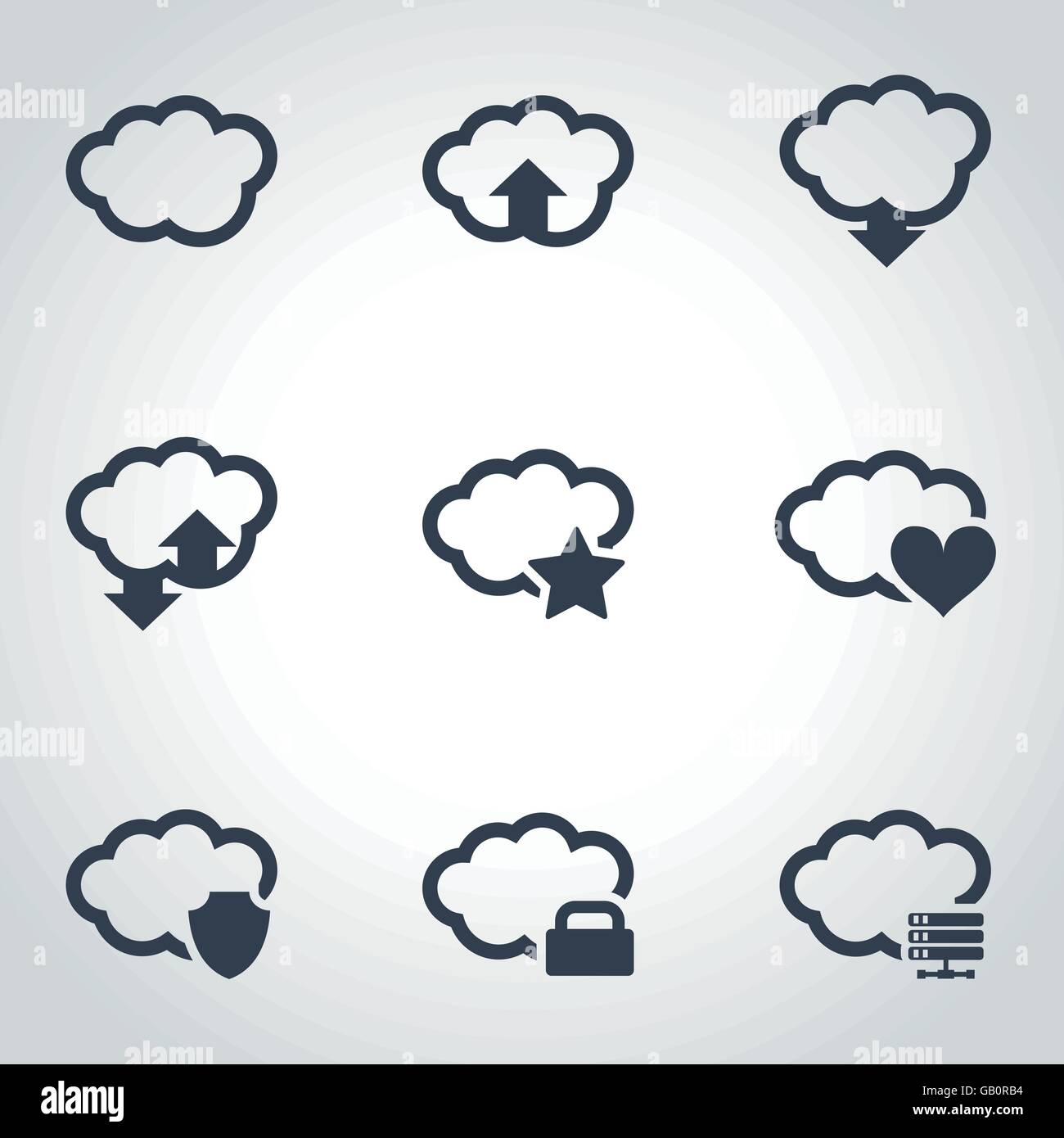 Vector black cloud icon set Stock Vector Image & Art - Alamy