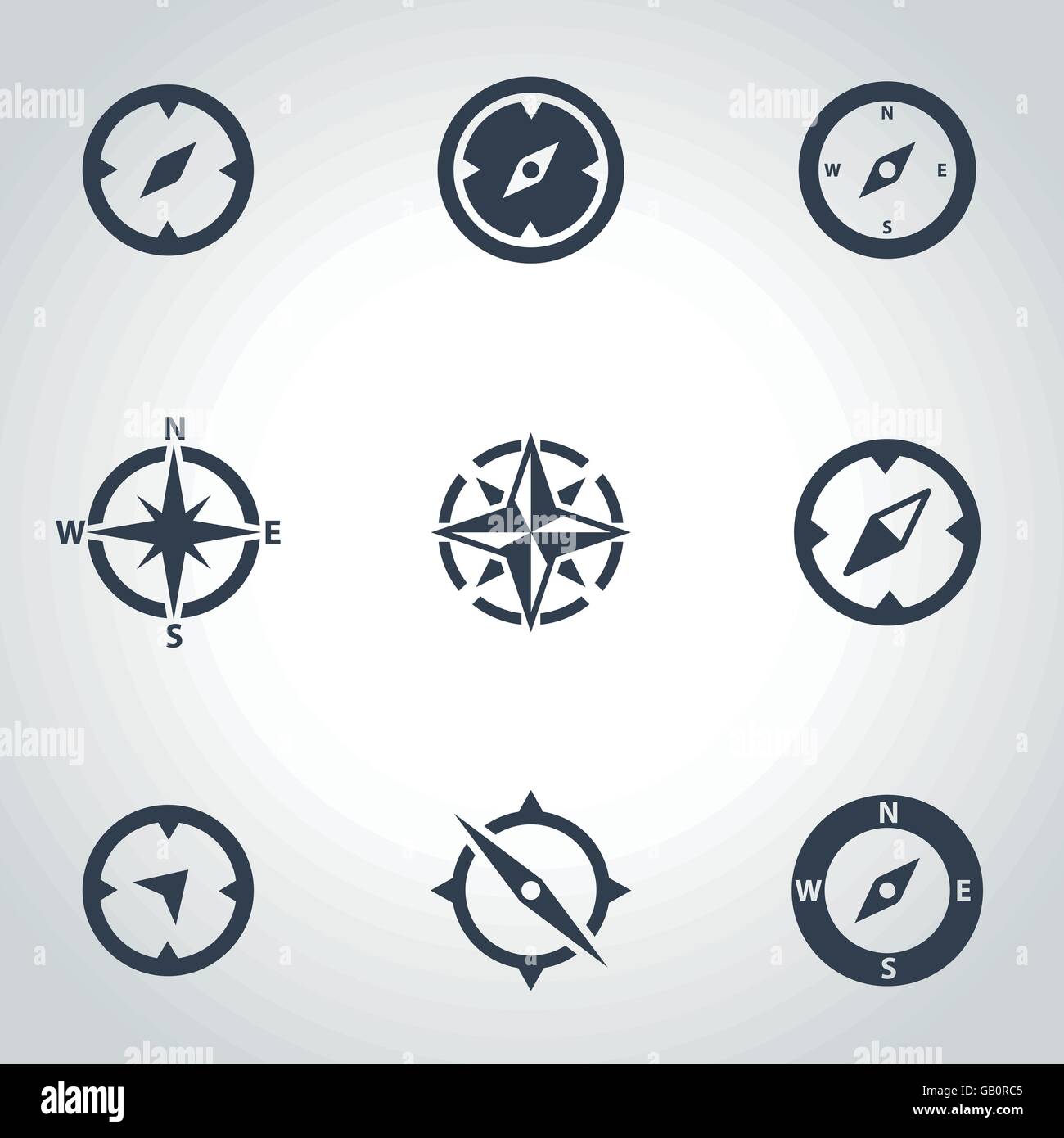 Vector black compass icon set Stock Vector Image & Art - Alamy
