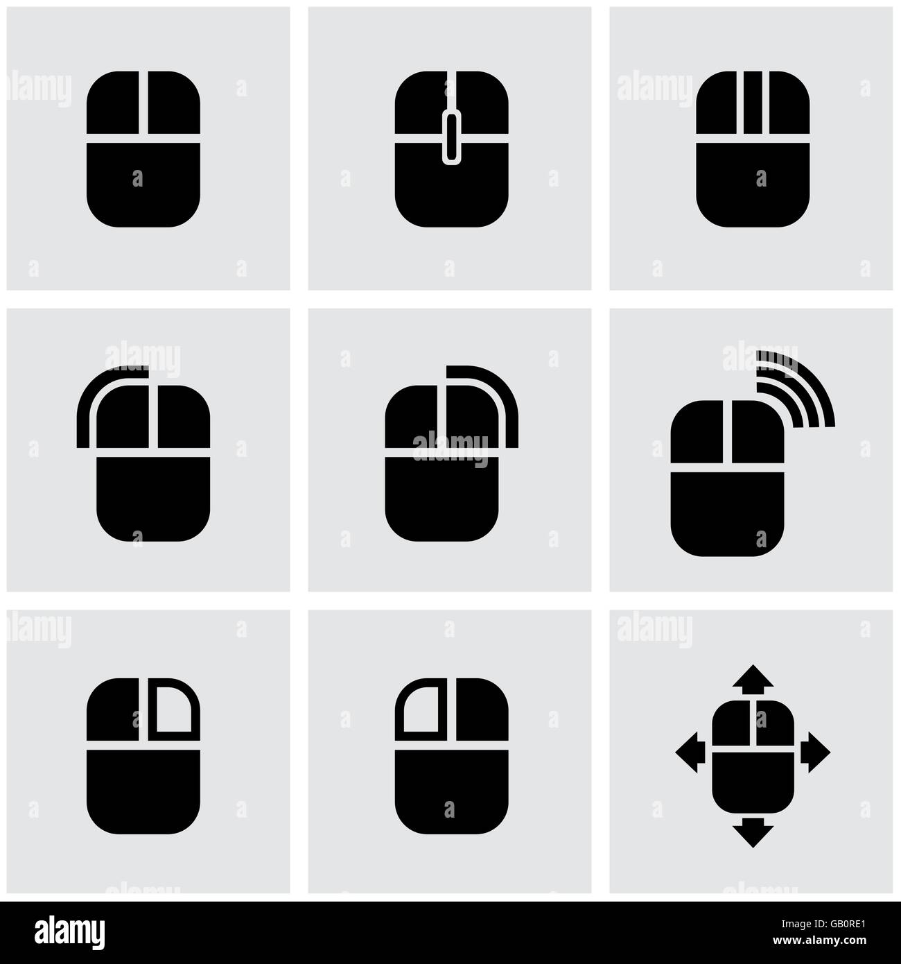 Vector black computer mouse icon set Stock Vector Image & Art - Alamy