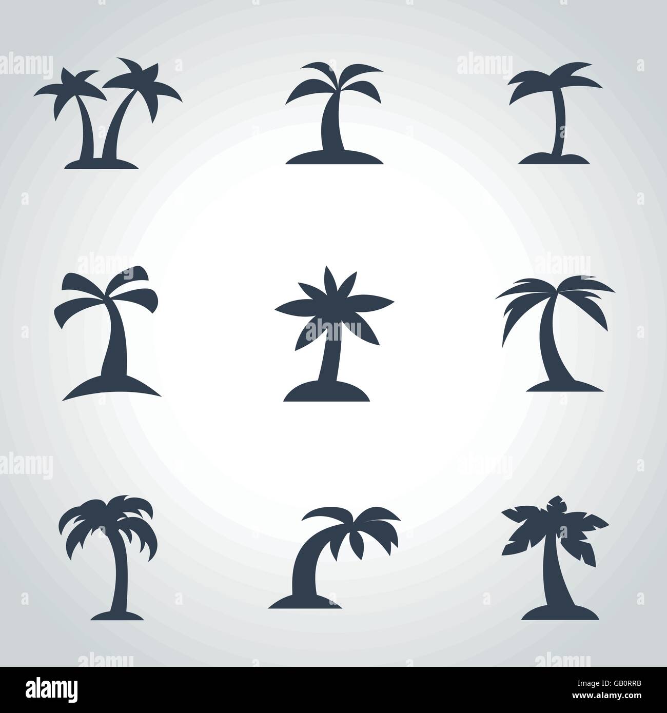 Vector black palm icon set Stock Vector Image & Art - Alamy