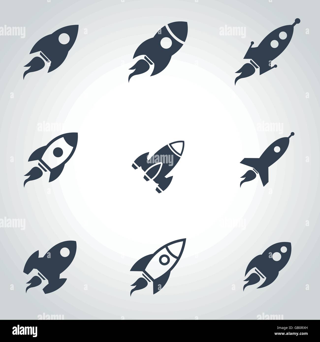 Vector black rocket icon set Stock Vector Image & Art - Alamy