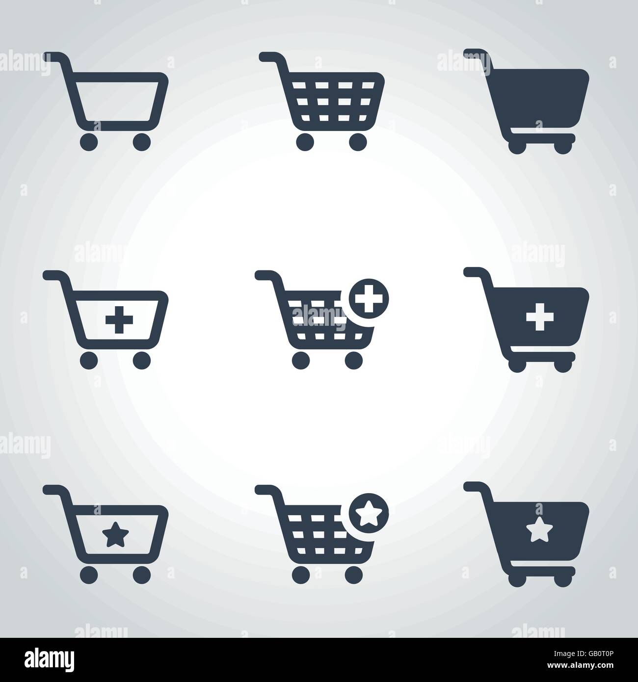 Vector black shopping cart icon set Stock Vector Image & Art - Alamy