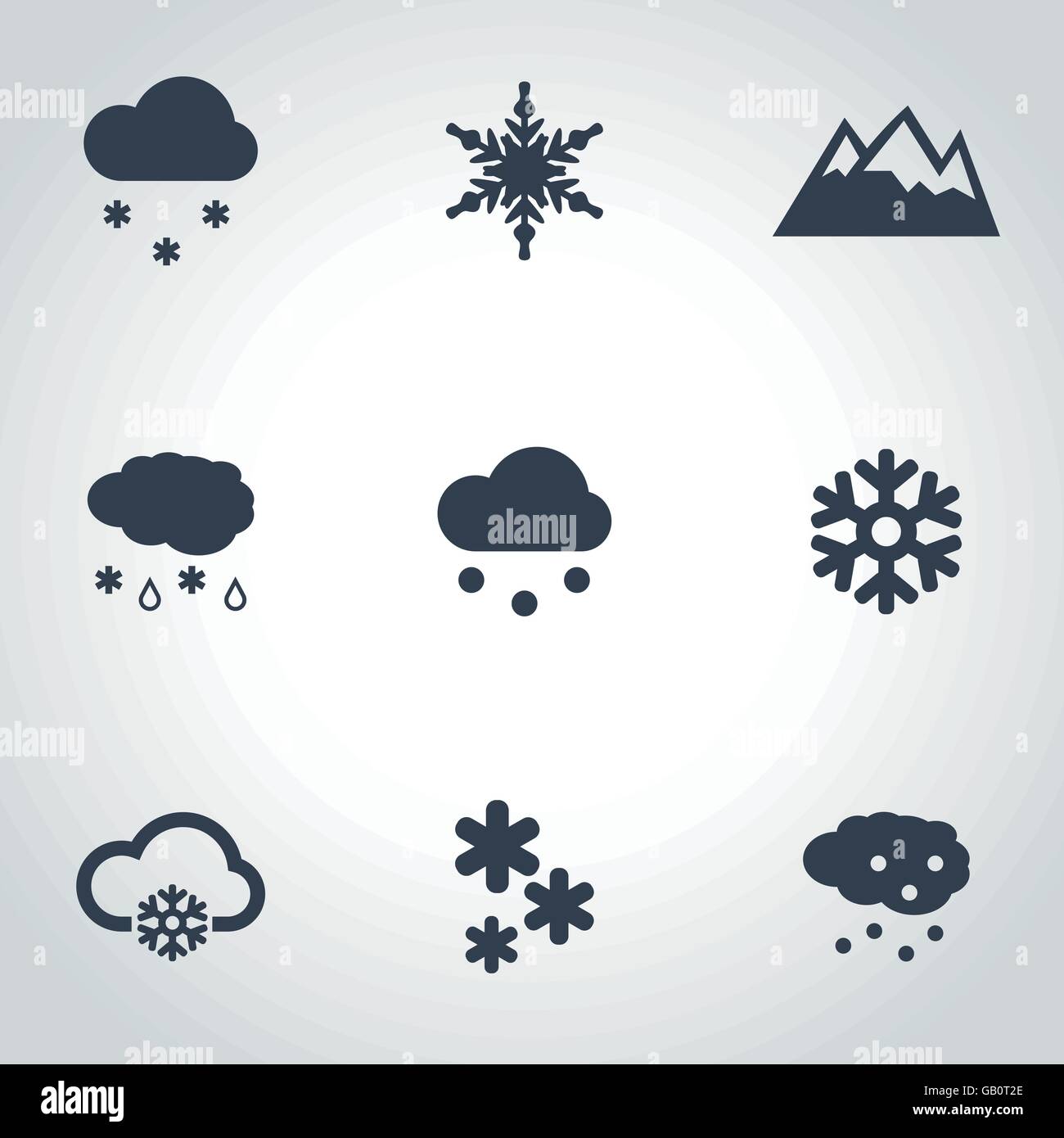 Vector black snow icon set Stock Vector Image & Art - Alamy